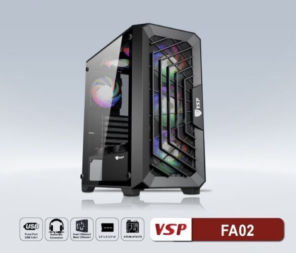 CASE VSP FA02 ATX 3 FAN RGB